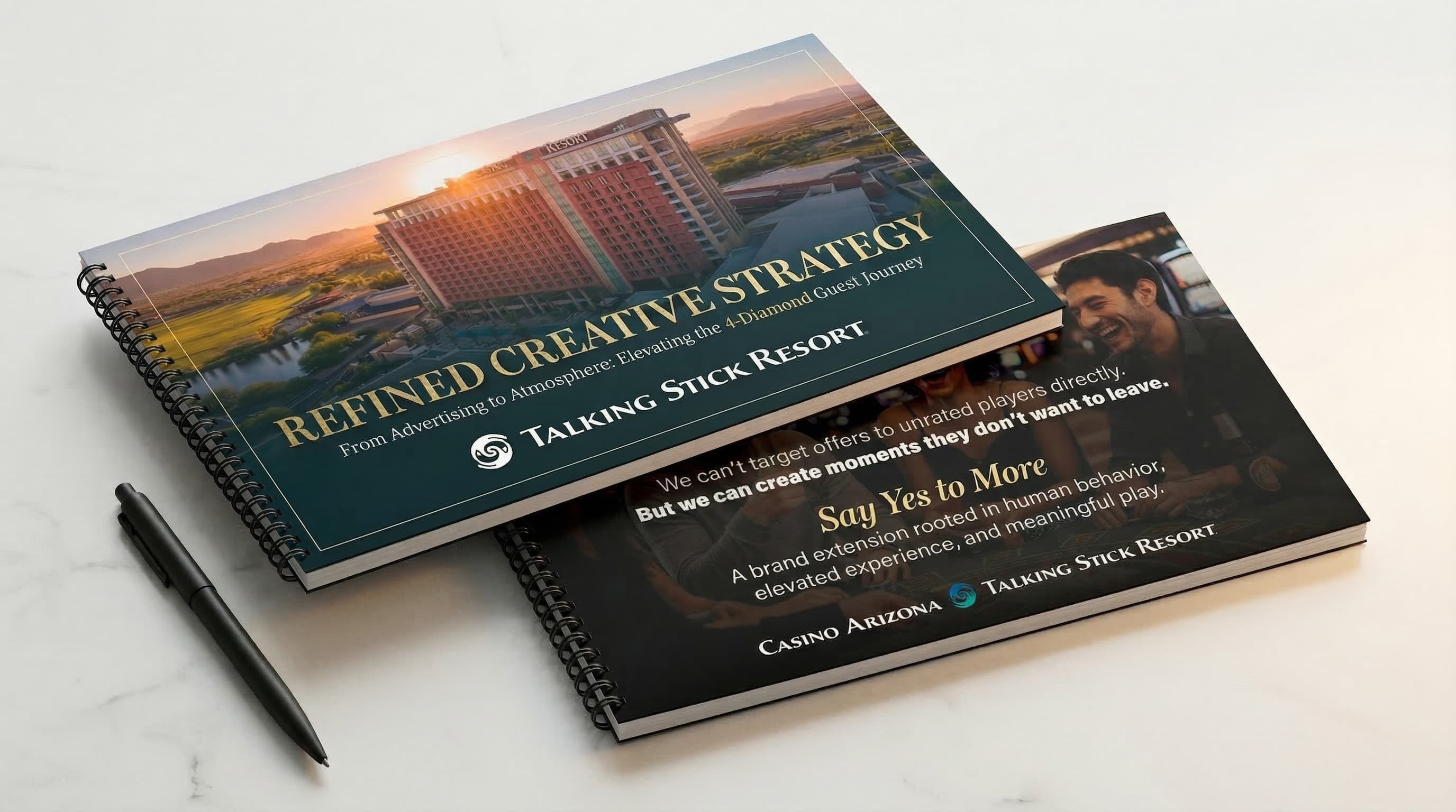 Strategy booklet mockup for Talking Stick Resort