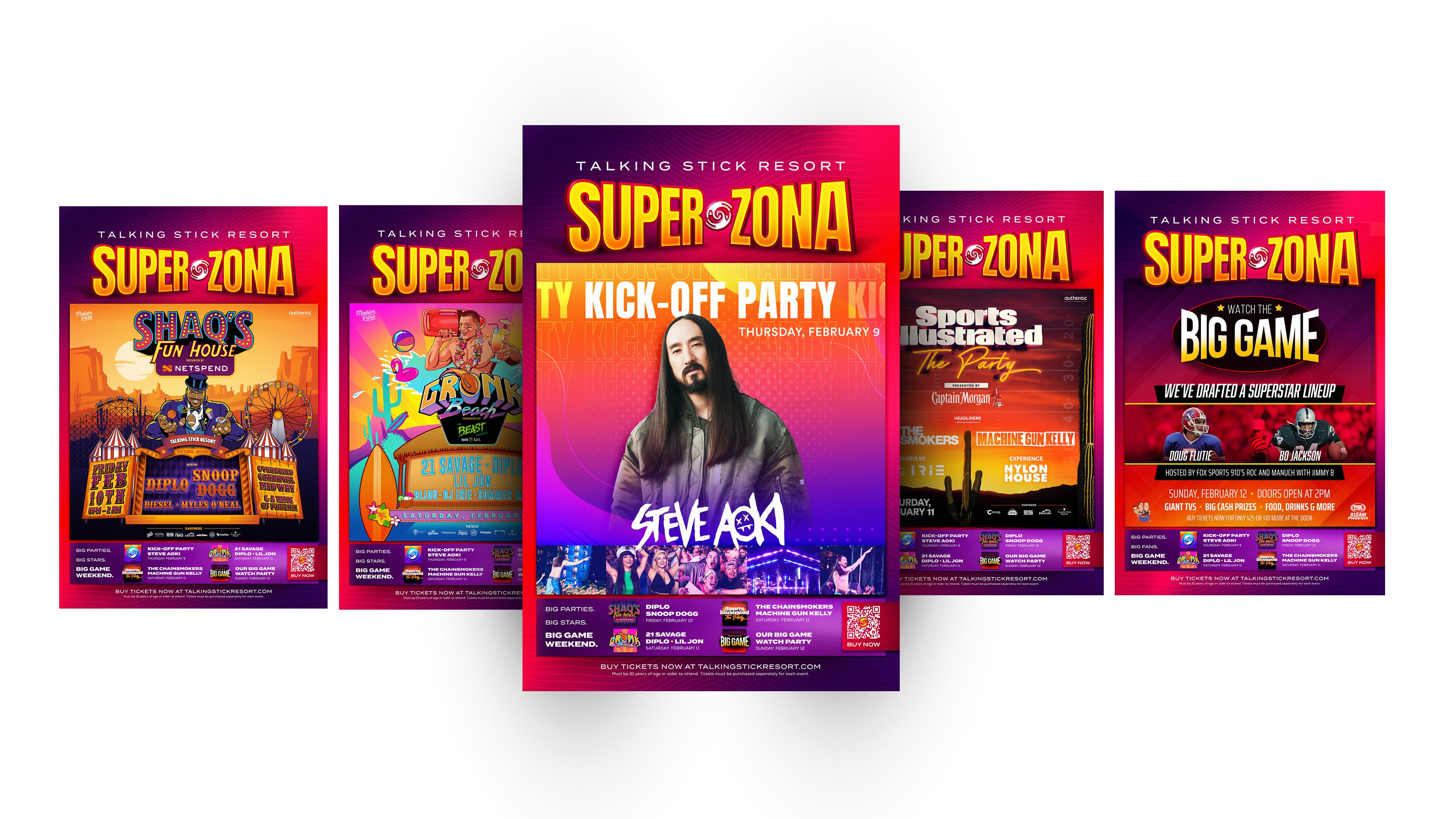 SuperZona event poster concepts