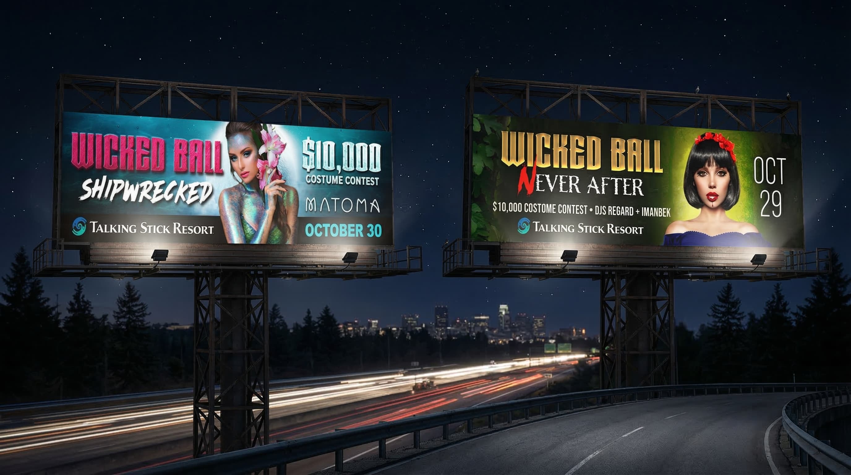 Billboard campaign at night