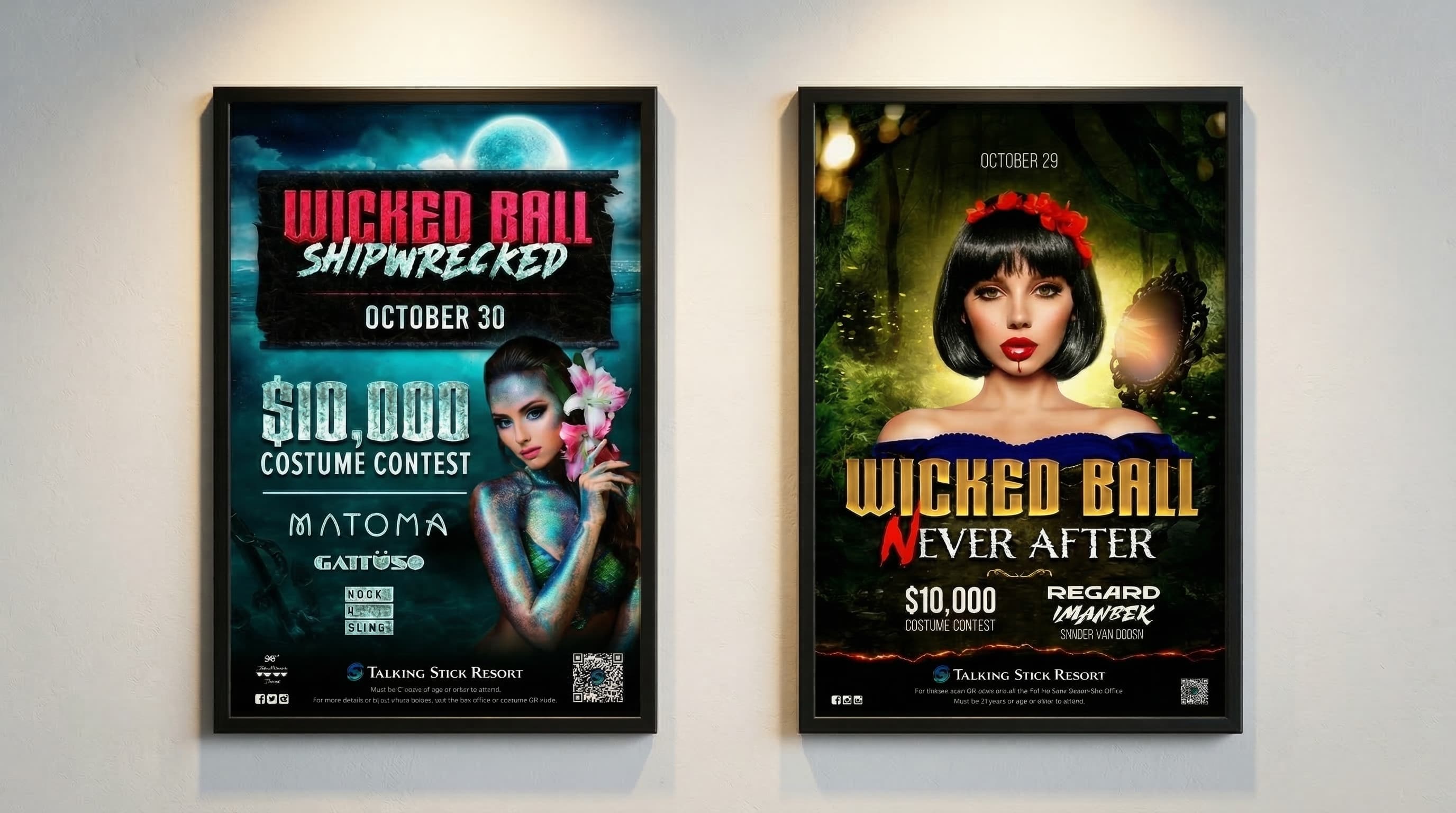 Wicked Ball Shipwrecked and Never After posters